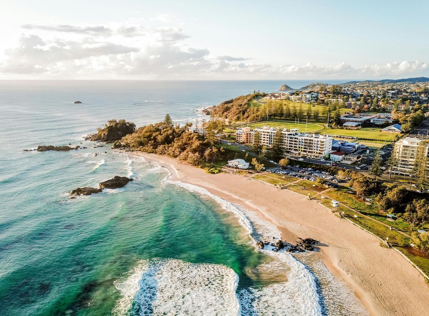 Aerial view of Australian east coast