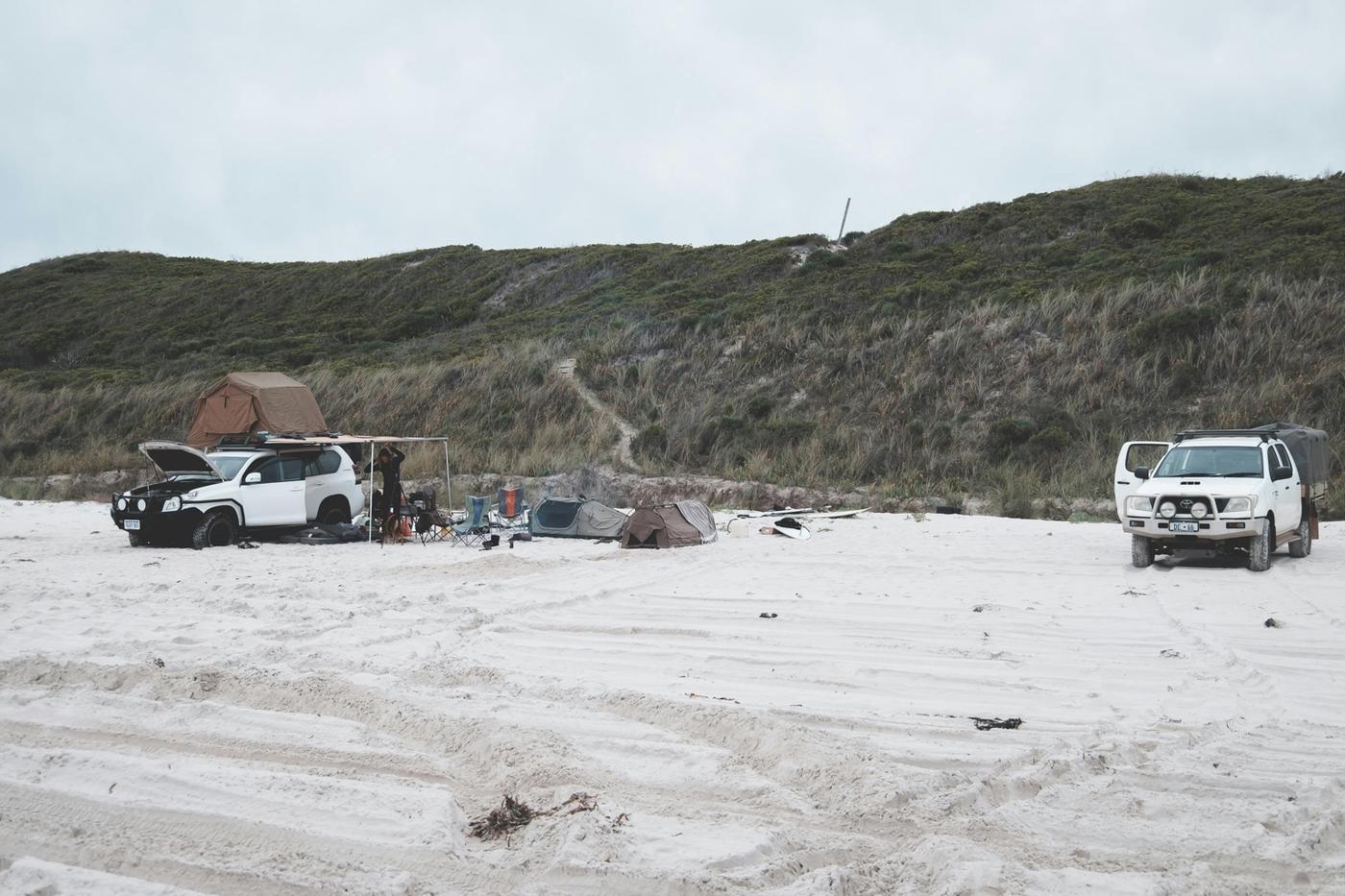 Campervan parked on the beach in Australia