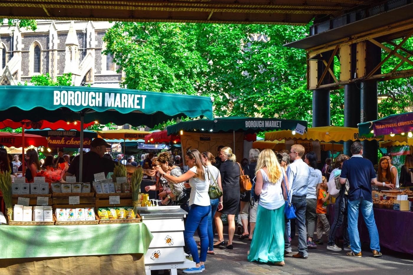 Local street market with budget food